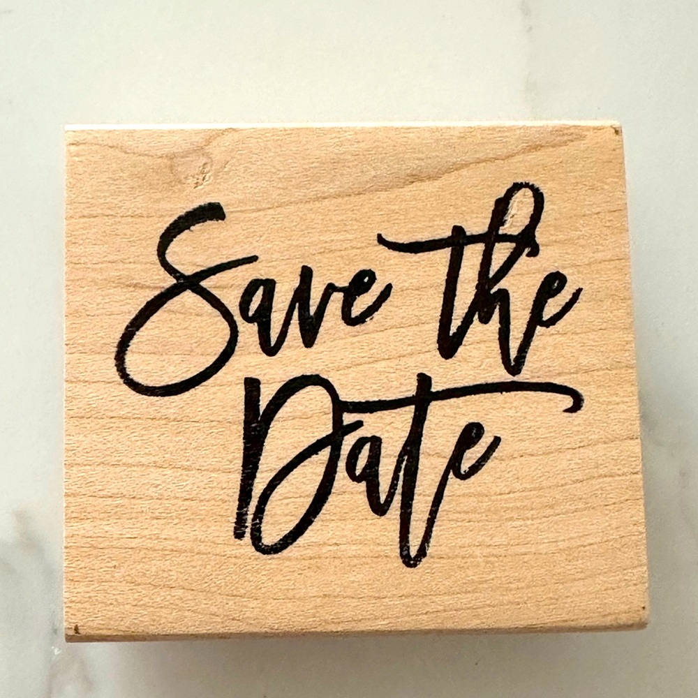 Paper Source Natural Wood 'Save the Date' Stamp NWT